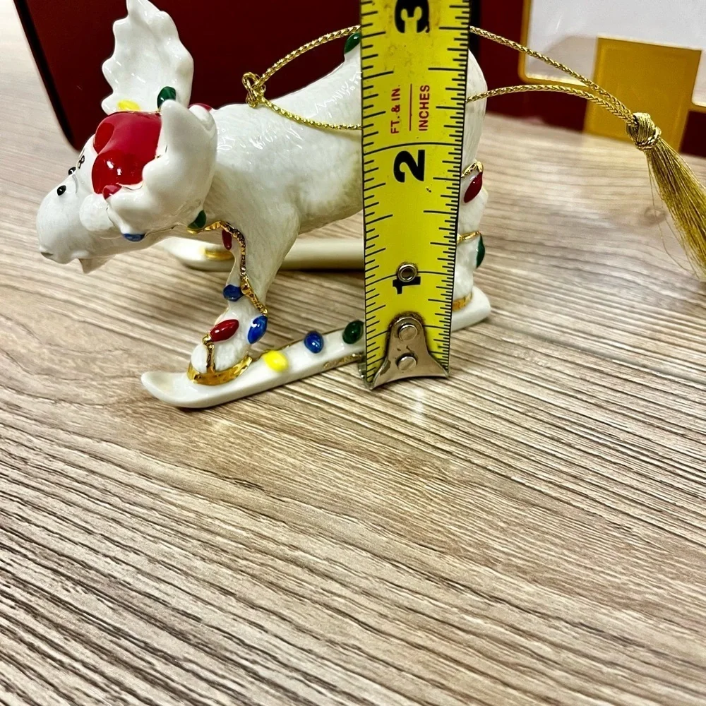 Lenox Marcel Moose Moosey Mishap 2008 Annual Christmas Ornament Skiing